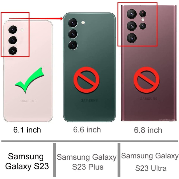 Samsung S23 Transparent Skal med Korthållare