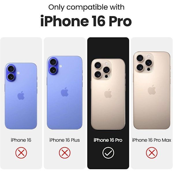 iPhone 16 Pro Svart Matt Hårt Skal