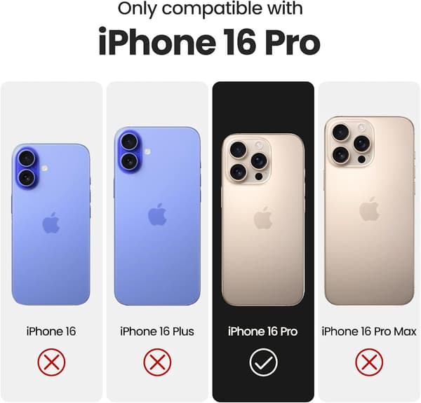 iPhone 16 Pro Svart Matt Hårt Skal iPhone 16 Pro