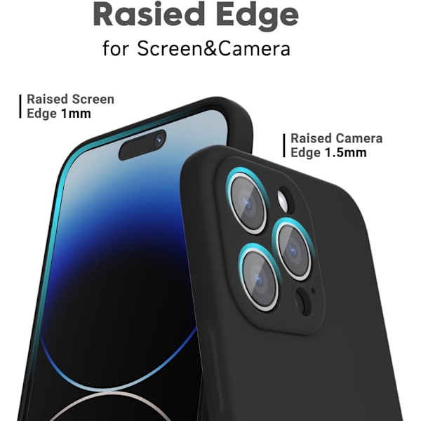 iPhone 14 Pro Matt Svart Skal - Extra Kamera Skydd