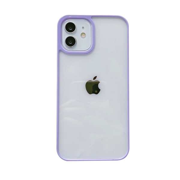 iPhone Bumper Skal - Genomskinligt med Färg Lila iPhone 12 / 12 Pro