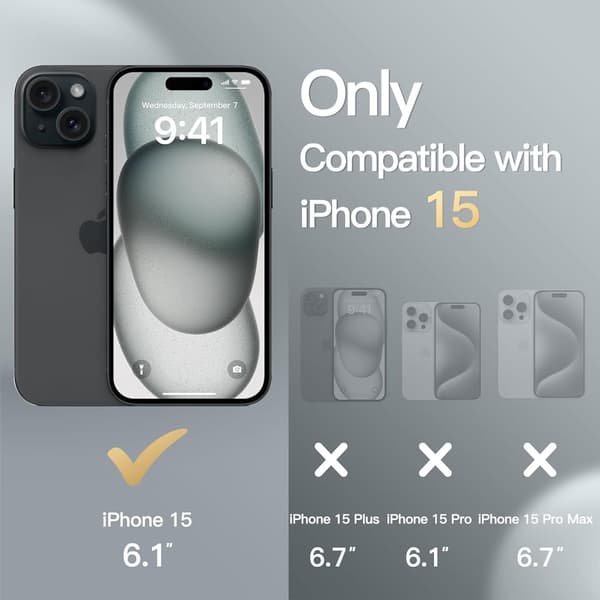 iPhone 15 Plånboksfodral - Svart