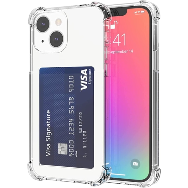 iPhone 13 Transparent iPhone Skal Korthållare Plånboksfodral