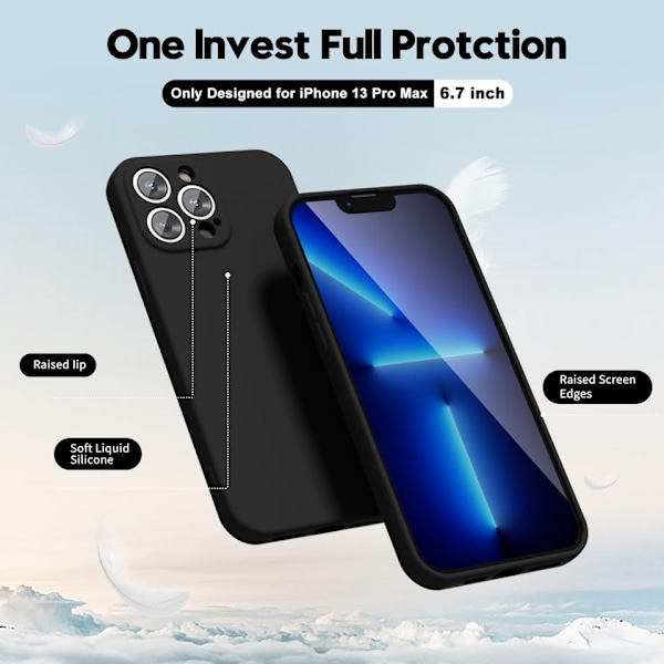 iPhone 13 Pro Max Matt Svart Skal - Extra Kamera Skydd iPhone 13 Pro Max