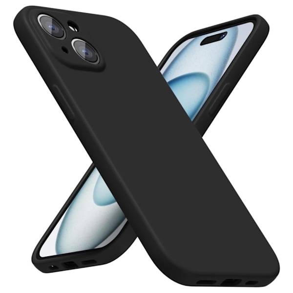 iPhone 15 Plus Matt Svart Skal - Extra Kamera Skydd iPhone 15 Plus