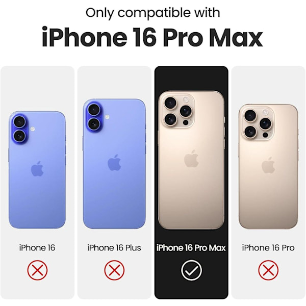iPhone 16 Pro Max Svart Matt Hårt Skal iPhone 16 Pro Max