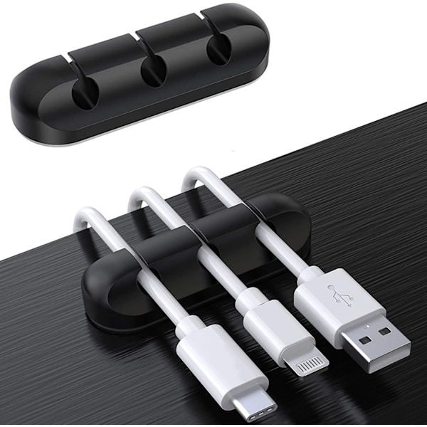 Kabelhållare Organiserare Svart 2-Pack 3 delad