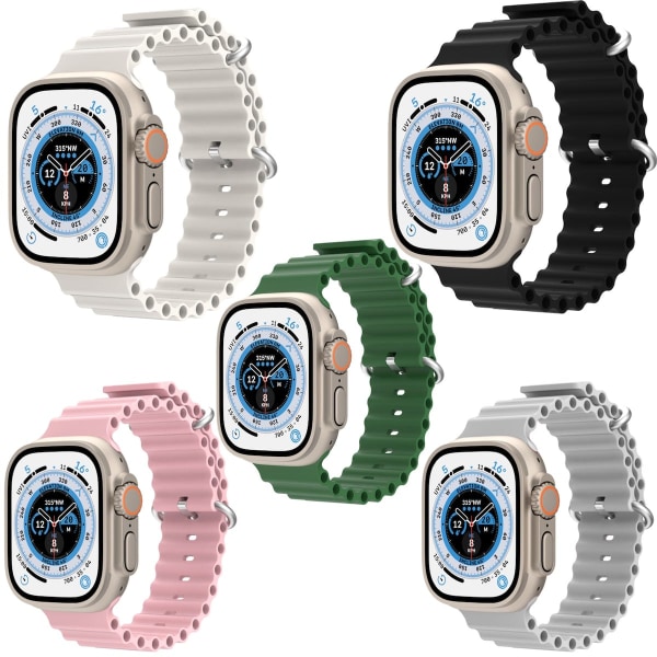 Apple Watch Ocean Band - 5 Färger Svart 42/44/45 MM