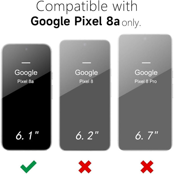 Google Pixel 8A Matt Svart Skal