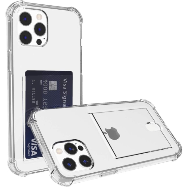 iPhone 12 Pro Max Transparent iPhone Skal med Korthållare