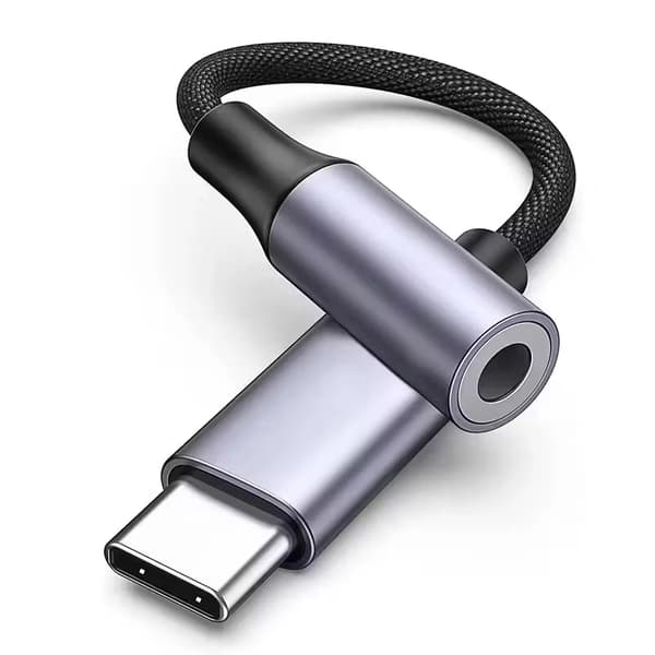 USB-C til 3,5mm Adapter med DAC – Sort