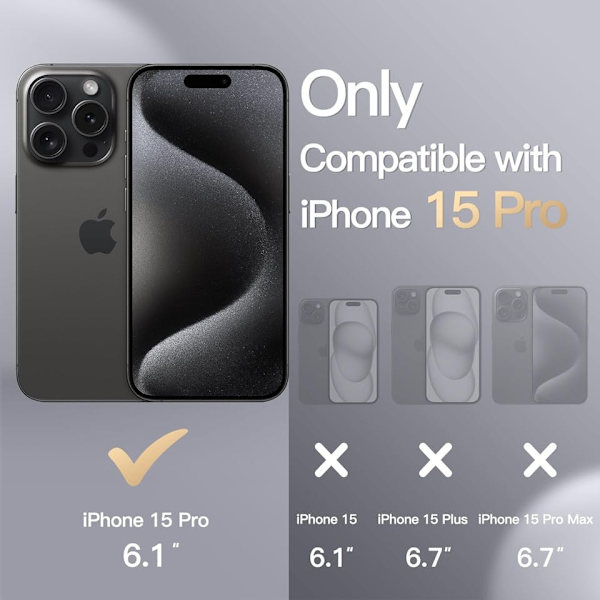 iPhone 15 Pro Matt Svart Skal