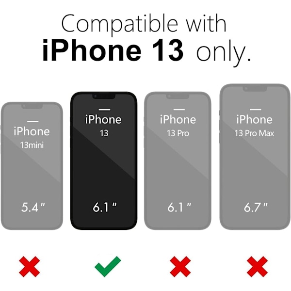 iPhone 13 Matt Svart Skal - Extra Kamera Skydd iPhone 13