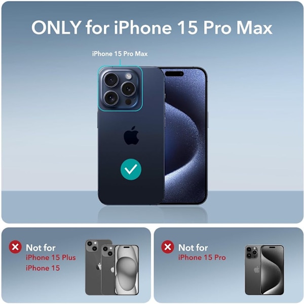 iPhone 15 Pro Max Svart Matt Hårt Skal