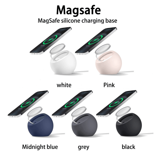 Silikon Laddningsställ MagSafe-laddare svart