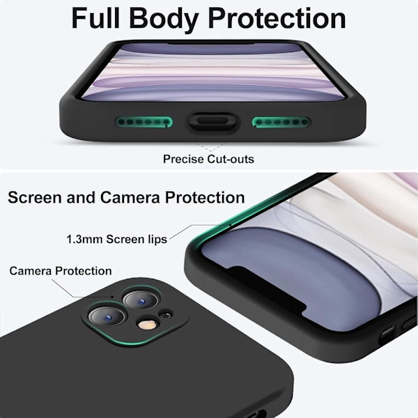 iPhone 11 Matt Svart Skal - Extra Kamera Skydd