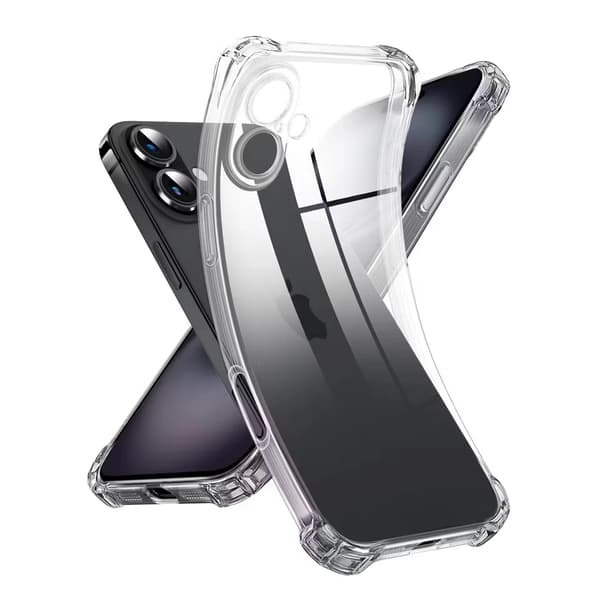 iPhone 16 Plus Transparent Skal Extra Stöttåligt Extra Kameraskydd