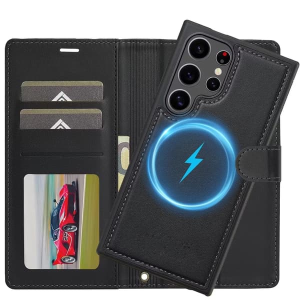 Magnetiskt Plånboksfodral Samsung S25 Ultra – med Kortplatser & RFID-skydd