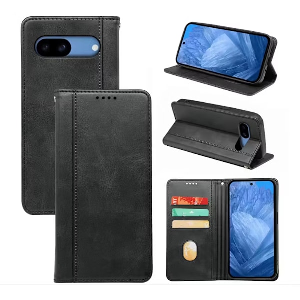 Google Pixel 10a Plånboksfodral – Svart