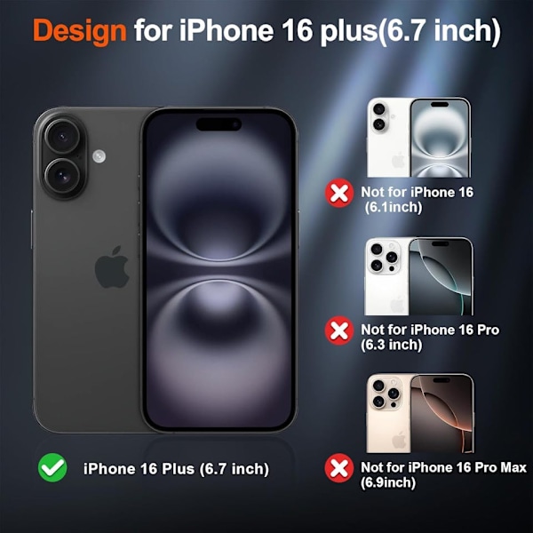 iPhone 16 Plus Svart Magsafe Skal