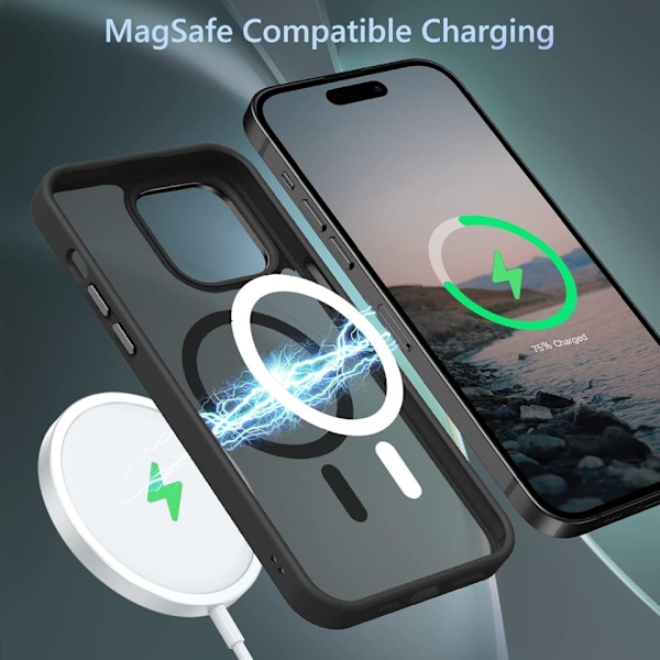 iPhone 14 Pro Matt Svart Magsafe Skal