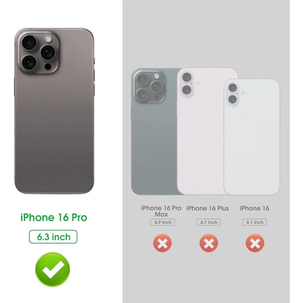 iPhone 16 Pro Plånboksfodral - Svart