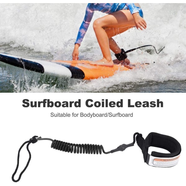 1PC Surfing Leash Stand Up Paddle Rope Board Coiled Ankel Sprin