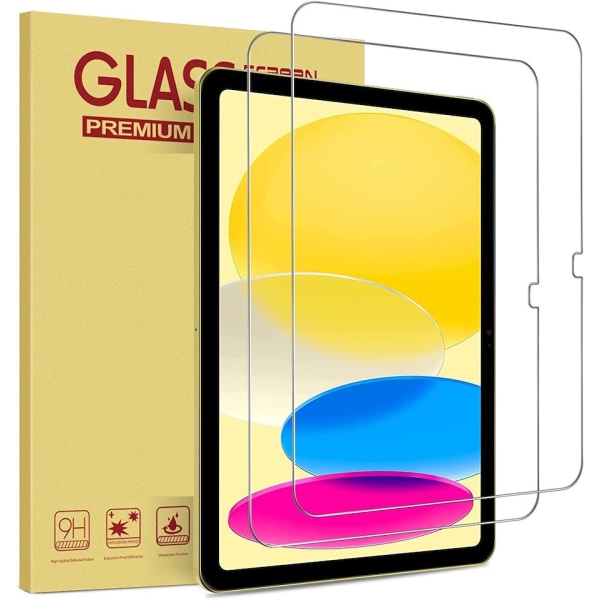 2-Pack Skärmskydd för iPad 10 (10,9 Tums, 2022 Modeller 10:e Generationen) Härdat Glas