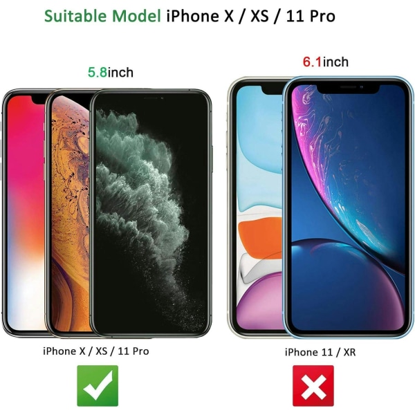 2-pack iPhone 11 Pro Härdat glas Hel Täckande Skärmskydd