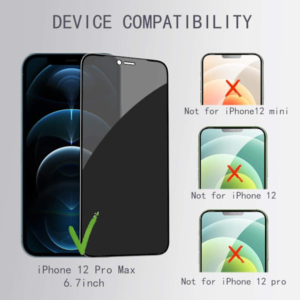 2-Pack iPhone 12 Pro Max Privacy Glas