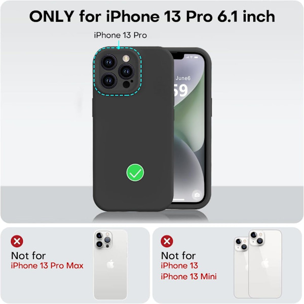 iPhone 13 Pro Matt Svart Skal - Extra Kamera Skydd iPhone 13 Pro