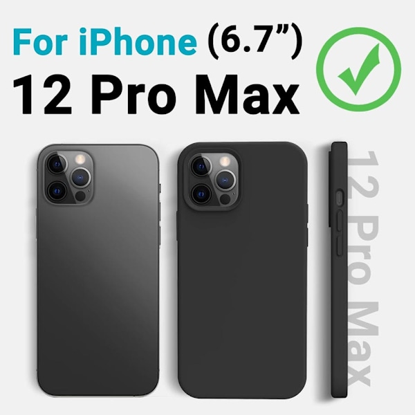 iPhone 12 Pro Max Matt Svart Skal - Extra Kamera Skydd iPhone 12 Pro Max