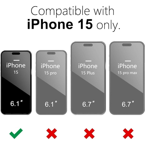 iPhone 15 Matt Svart Skal - Extra Kamera Skydd