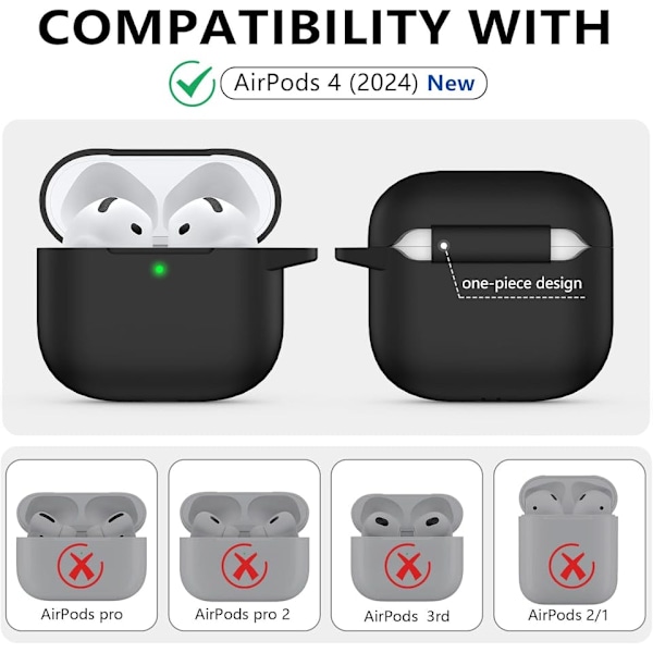 Airpods 4 (2024) Skal - Välj bland 16 Färger Röd