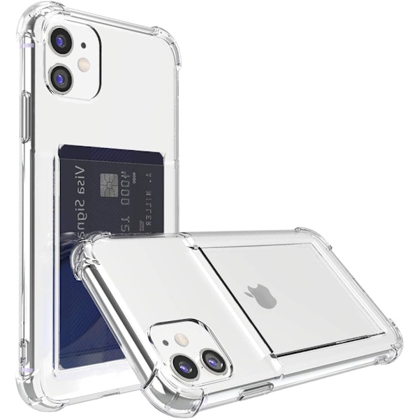 iPhone 11 Transparent iPhone Skal med Korthållare