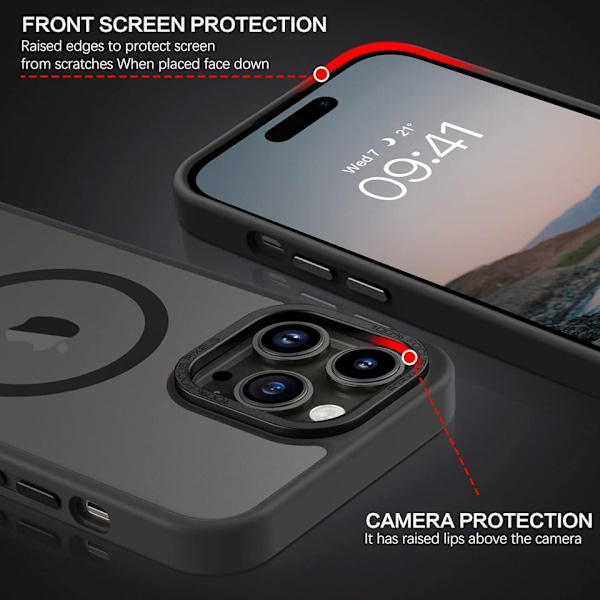 iPhone 14 Pro Matt Svart Magsafe Skal