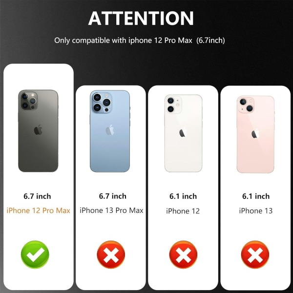 iPhone 12 Pro Max Plånboksfodral - 3 Färger svart