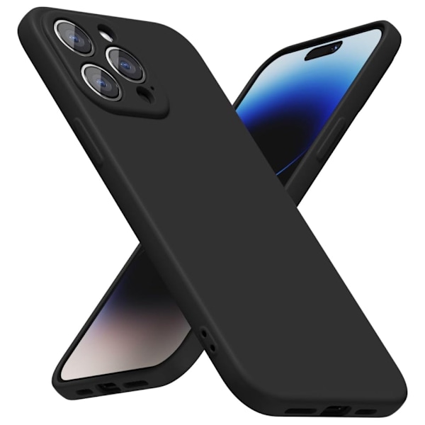 iPhone 14 Pro Matt Svart Skal - Extra Kamera Skydd