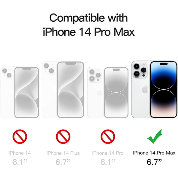 iPhone 14 Pro Max Svart Matt Hårt Skal