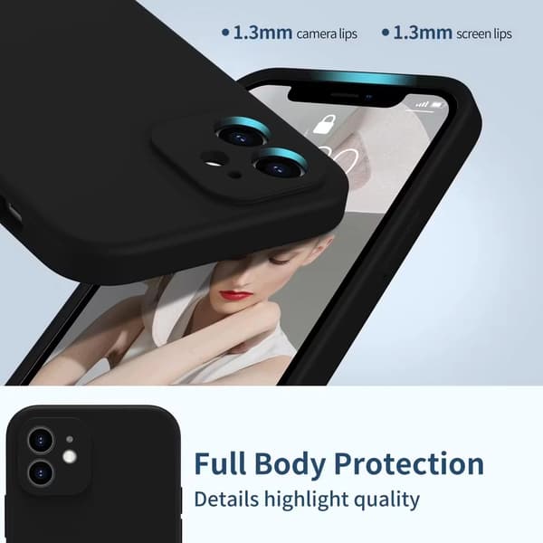 iPhone 12 Matt Svart Skal - Extra Kamera Skydd iPhone 12