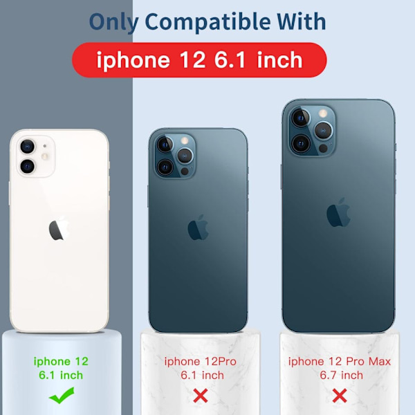 iPhone 12 Matt Svart Skal - Extra Kamera Skydd iPhone 12