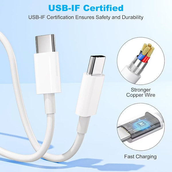 USB-C Kabel 1m – Snabbladdning för iPhone 15/16 & Android