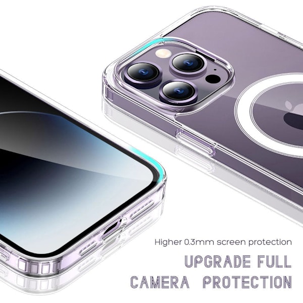 iPhone 14 Pro Transparent Magsafe Skal – Perfekt Passform och Trådlös Laddning