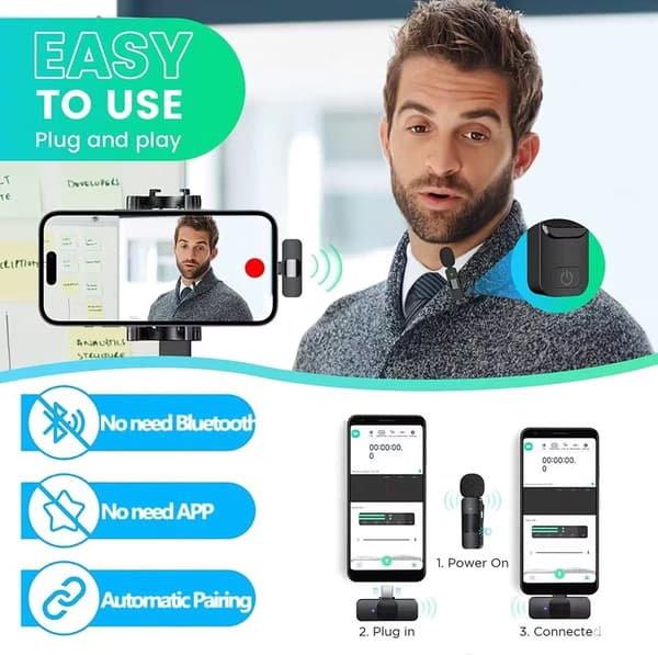 Trådlös mikrofon med brusreducering USB C