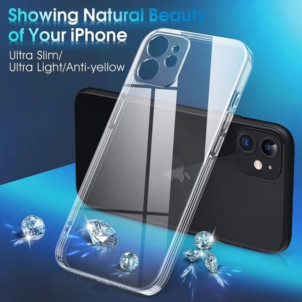 iPhone 11 Pro Max Transparent Skal Extra Stöttåligt Extra Kameraskydd
