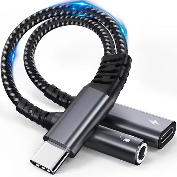 USB-C Adapter 2-i-1 – Opladning & 3,5mm Høretelefonstik