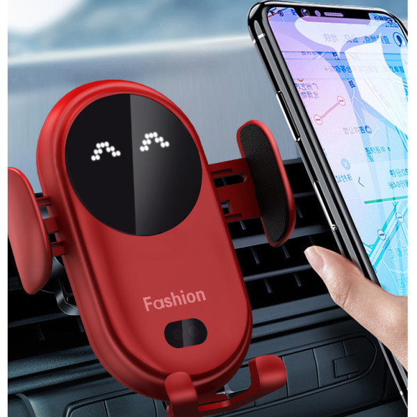 S11 Smart Infraröd Induktion Bil Trådlös Laddare Biltelefon Hållare Dock stöder alla typer av mobiltelefoner (röd)