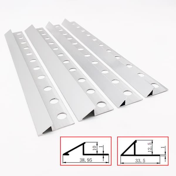 Aluminium L-formad kakelprofil, silver, 4 st, 125 cm, 1 cm