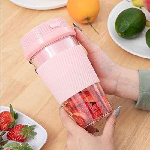 Multifunksjonell Bærbar Elektrisk Juicer USB Smoothie Blender Matprosessor Elektrisk Juicer Rosa
