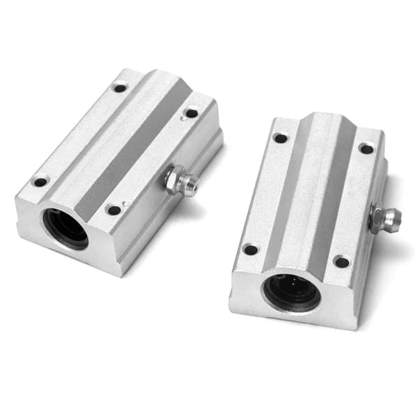 2 st Aluminium Linjär Rörelse Kullager Glidenhet Bussning, Typ CNC Extra Lång Linjär Rullager Glidblock, 12mm Borrdiameter